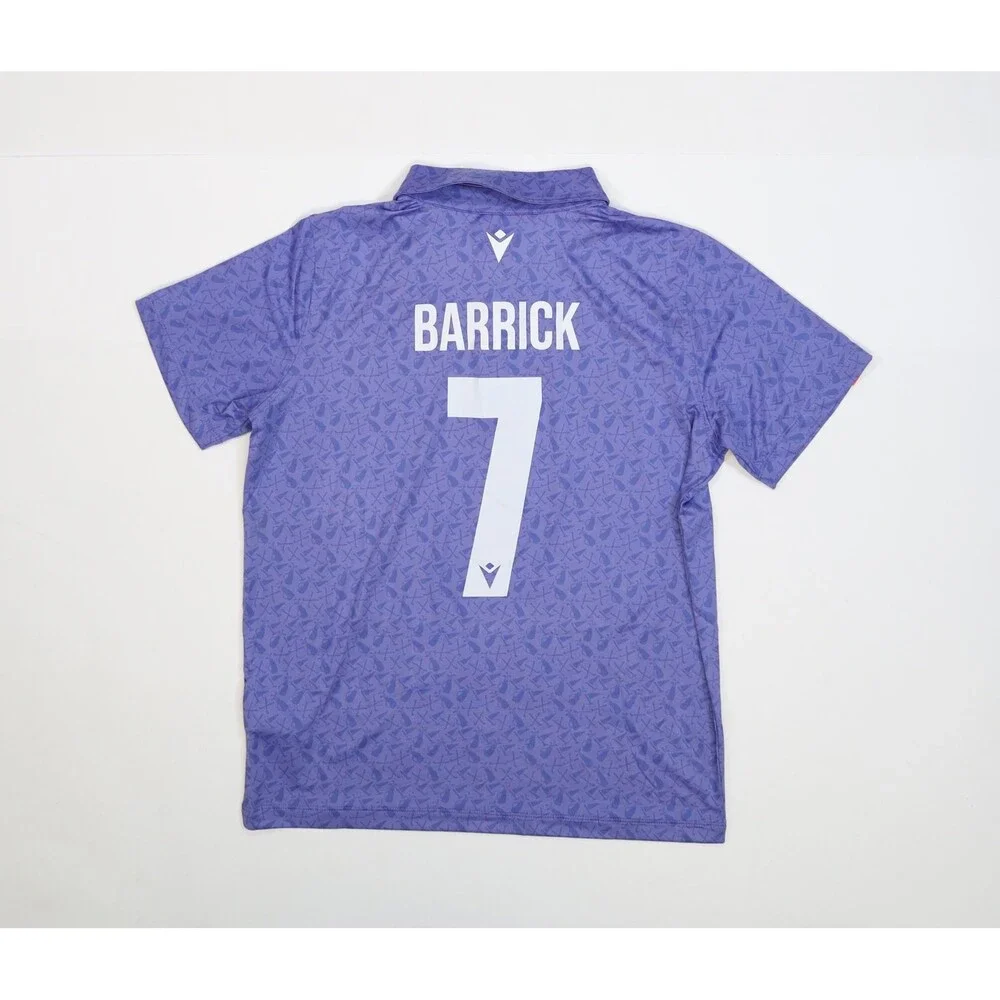 Macron Polo Shirt Kids Medium Purple PGA Jr League Barrick 7 Golf Jersey JM